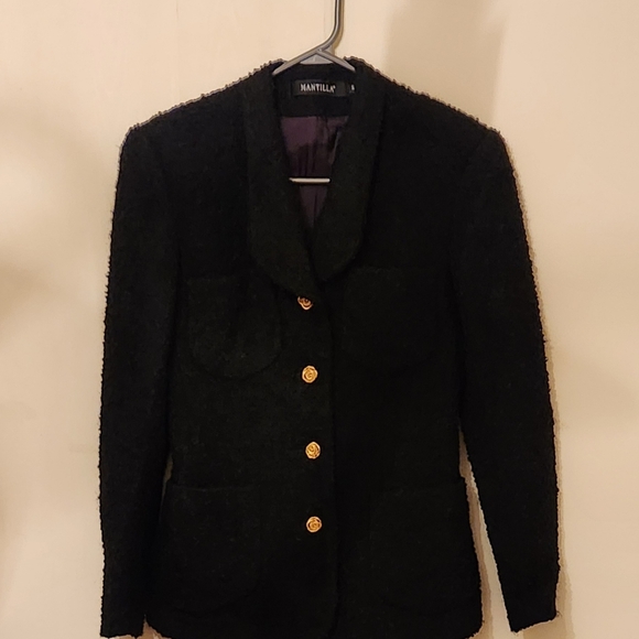 2 Piece Wool Skirt Suit - Petit Size 00 - Picture 3 of 16